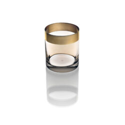 LIQUID GOLD DOF TUMBLER CLEAR BRUSHED GOLD ON GLASS #06 CL.39